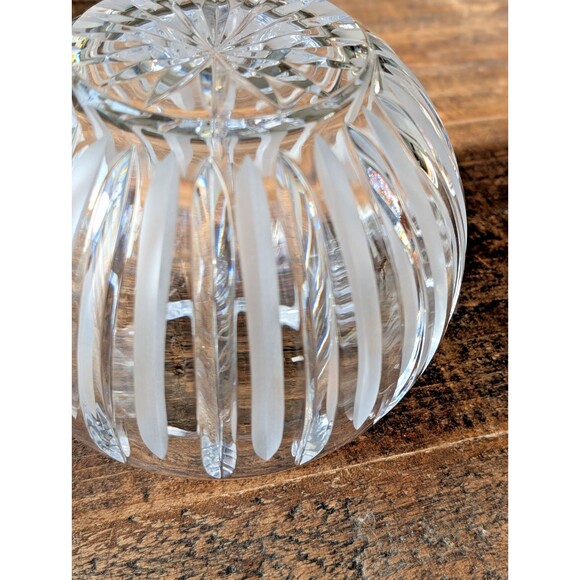Bombay Round Cut Crystal Rose Bowl Vase Made In Poland EUC Vintage - Picture 4 of 8